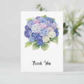 Hydrangea Flat Thank You Card Dankeskarte (Stehend Vorderseite)