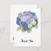 Hydrangea Flat Thank You Card Dankeskarte (Vorne/Hinten)