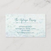 Hydrangea Floral Aquamarin Country Wood Visitenkarte (Rückseite)