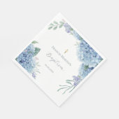 Hydrangea floral  Baptism Serviette (Ecke)