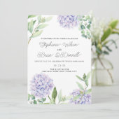 Hydrangea Floral Bouquet Hochzeitseinladung Einladung (Stehend Vorderseite)