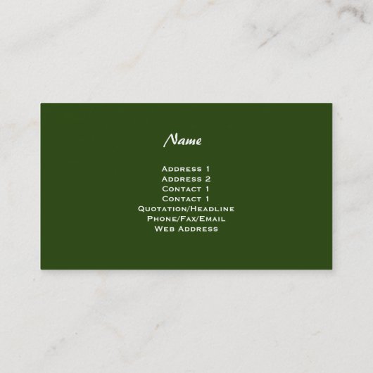 Hydrangea Floral Business Cards Visitenkarte (Rückseite)