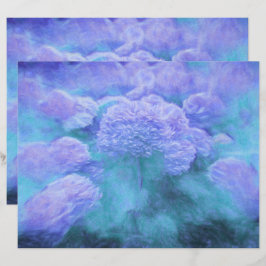 Hydrangea Floral Chic Lila Aquamarin Vintag
