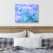 Hydrangea Floral Chic Lila Aquamarin Vintag Leinwanddruck (Insitu (Schlafzimmer))