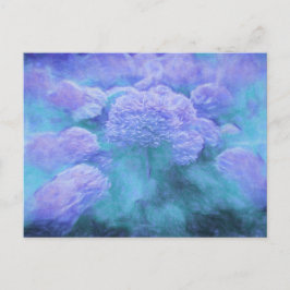 Hydrangea Floral Chic Lila Aquamarin Vintag Postkarte
