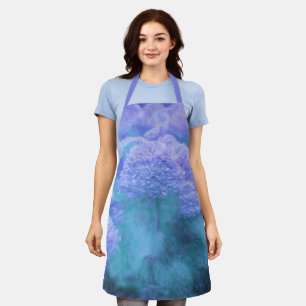 Hydrangea Floral Chic Lila Türkis Vintage Schürze