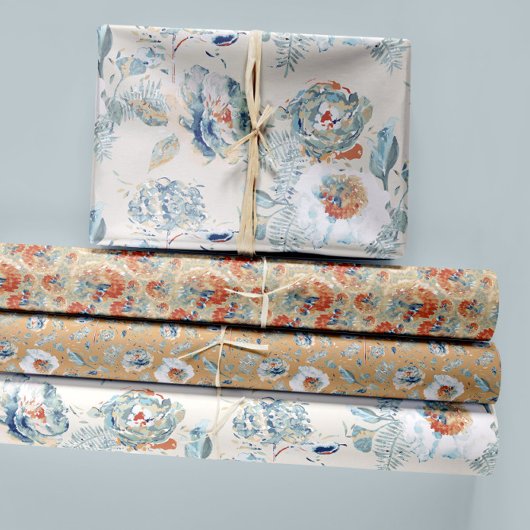 Hydrangea floral geschenkpapier set