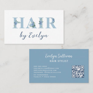 Hydrangea Floral Letters Hair Business Card Visitenkarte