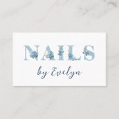 Hydrangea Floral Letters Nails Business Card Visitenkarte (Vorderseite)