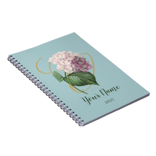 Hydrangea Floral Notebook Notizblock (Rechte Seite)