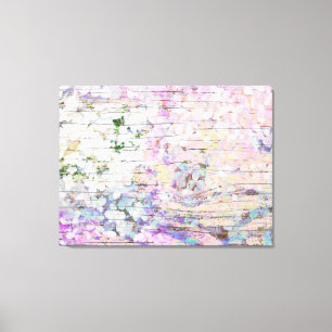 Hydrangea Floral Pink Land Vintages Holz Leinwanddruck