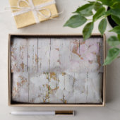 Hydrangea Floral Pink Weißgraues Vintages Holz Seidenpapier (Geschenk)