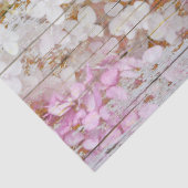 Hydrangea Floral Pink Weißgraues Vintages Holz Seidenpapier (Detail)