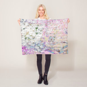 Hydrangea Floral Rosa Vintages Landeholz Fleecedecke