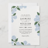 Hydrangea Floral Rustic Elegant QR Code Wedding Einladung (Vorderseite)
