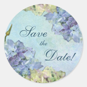 Hydrangea floral - Save the Date Runder Aufkleber