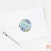 Hydrangea floral - Save the Date Runder Aufkleber (Umschlag)
