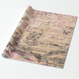 Hydrangea Floral Sepia Tan Country Vintag Wood Geschenkpapier