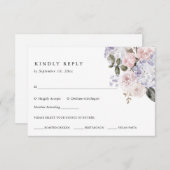 Hydrangea floral | Wahl zum Hochzeitsessen RSVP Karte (Vorne/Hinten)