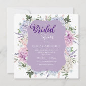 Hydrangea Floral Wasserfarbe Elegantes Brautparty Einladung (Vorderseite)