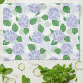 Hydrangea Floral Watercolor Blue Geschirrtuch (Gefaltet)