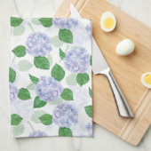 Hydrangea Floral Watercolor Blue Geschirrtuch (Viertel Falte)