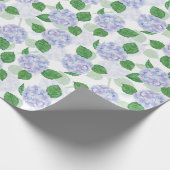 Hydrangea Floral Watercolor Blue Party Geschenkpapier (Ecke)
