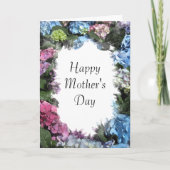 Hydrangea Flower Frame Happy Mothers Day Karte (Vorderseite)