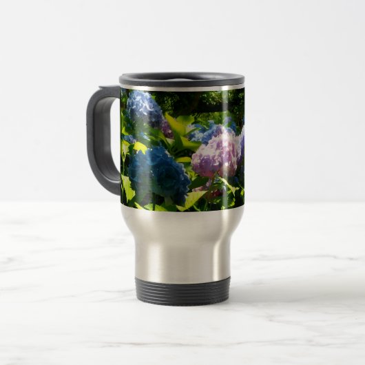 Hydrangea Flower Travel Mug Reisebecher (Vorderseite Links)