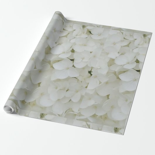 Hydrangea Flowers Floral White Elegant Blossom Geschenkpapier (Ungerollt)