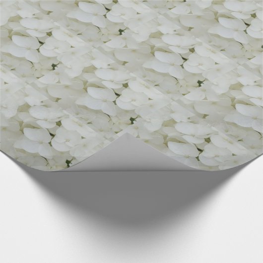 Hydrangea Flowers Floral White Elegant Blossom Geschenkpapier (Ecke)