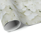 Hydrangea Flowers Floral White Elegant Blossom Geschenkpapier (Rolleneckpunkt)