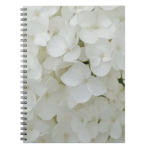 Hydrangea Flowers Floral White Elegant Blossom Notizblock