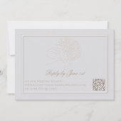 Hydrangea Formal Elegant Elfenbein QR Hochzeitreak (Vorderseite)
