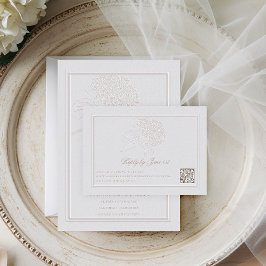 Hydrangea Formal Elegant Elfenbein QR Hochzeitreak