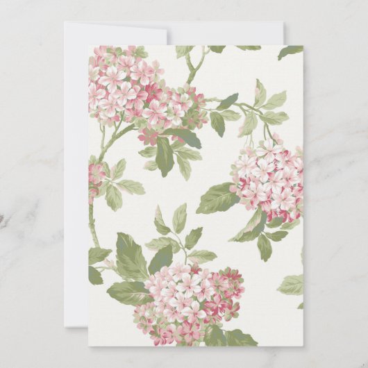 Hydrangea-Foto Hochzeit speichern Sie das Datum Ka Dankeskarte (Rückseite)