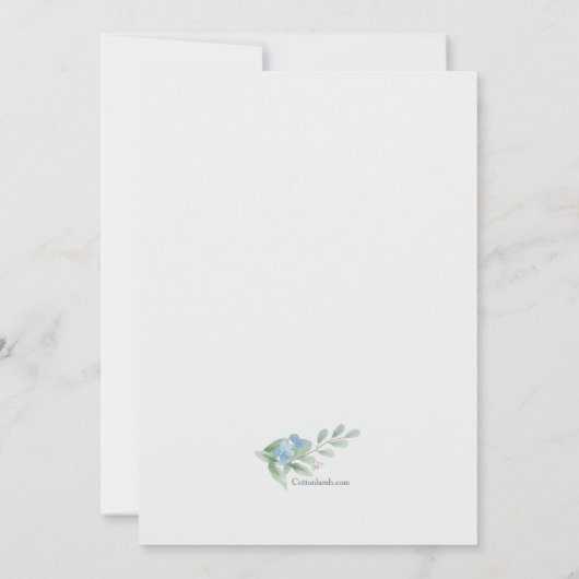 Hydrangea Frame Foto Celebration of Life Einladung (Rückseite)