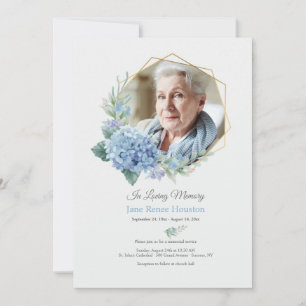 Hydrangea Frame Foto Celebration of Life Einladung