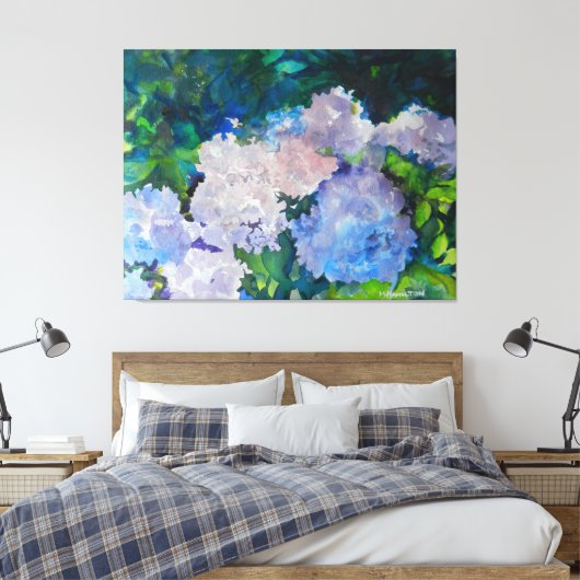 Hydrangea Garden Art Print Leinwanddruck (Insitu (Schlafzimmer))