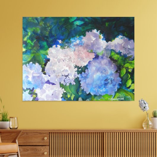 Hydrangea Garden Art Print Leinwanddruck (Insitu (Wohnzimmer))