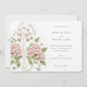 Hydrangea Garden Elegante Pastel Wedding Einladung (Vorderseite)