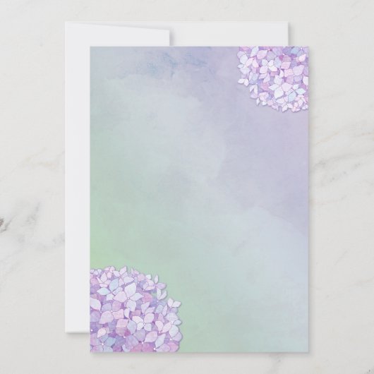 Hydrangea Garden Hochzeit Probe Dinner Einladung (Rückseite)