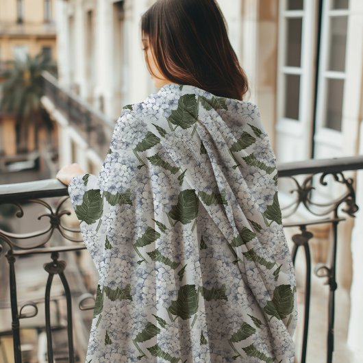 Hydrangea Garden Monogram  Fleecedecke