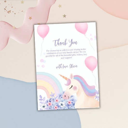 Hydrangea Garden Rainbow Unicorn Kinderdusche Dankeskarte