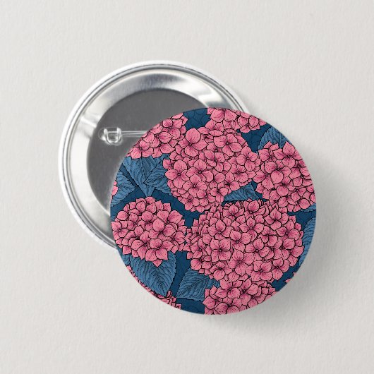 Hydrangea-Garten Button (Vorne & Hinten)