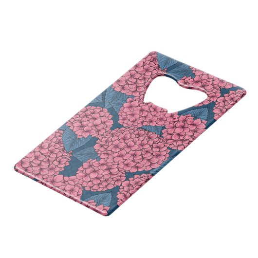 Hydrangea-Garten Geldbeutel Flaschenöffner (Rückseite Schrägansicht)