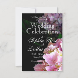 Hydrangea-Garten, rosa, blau, lila Blumen Einladung