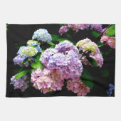 Hydrangea-Garten, rosa, blau, lila Blumen Geschirrtuch (Horizontal)