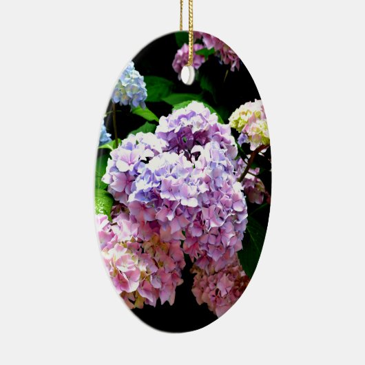 Hydrangea-Garten, rosa, blau, lila Blumen Keramikornament (Rechts)