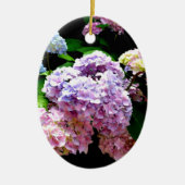 Hydrangea-Garten, rosa, blau, lila Blumen Keramikornament (Vorne)